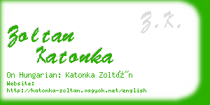 zoltan katonka business card